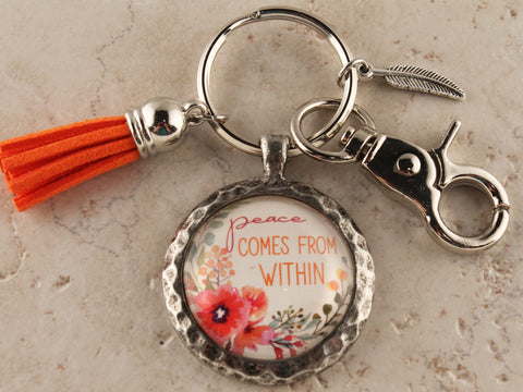 KEY26 - Peace Comes From Within Keychain