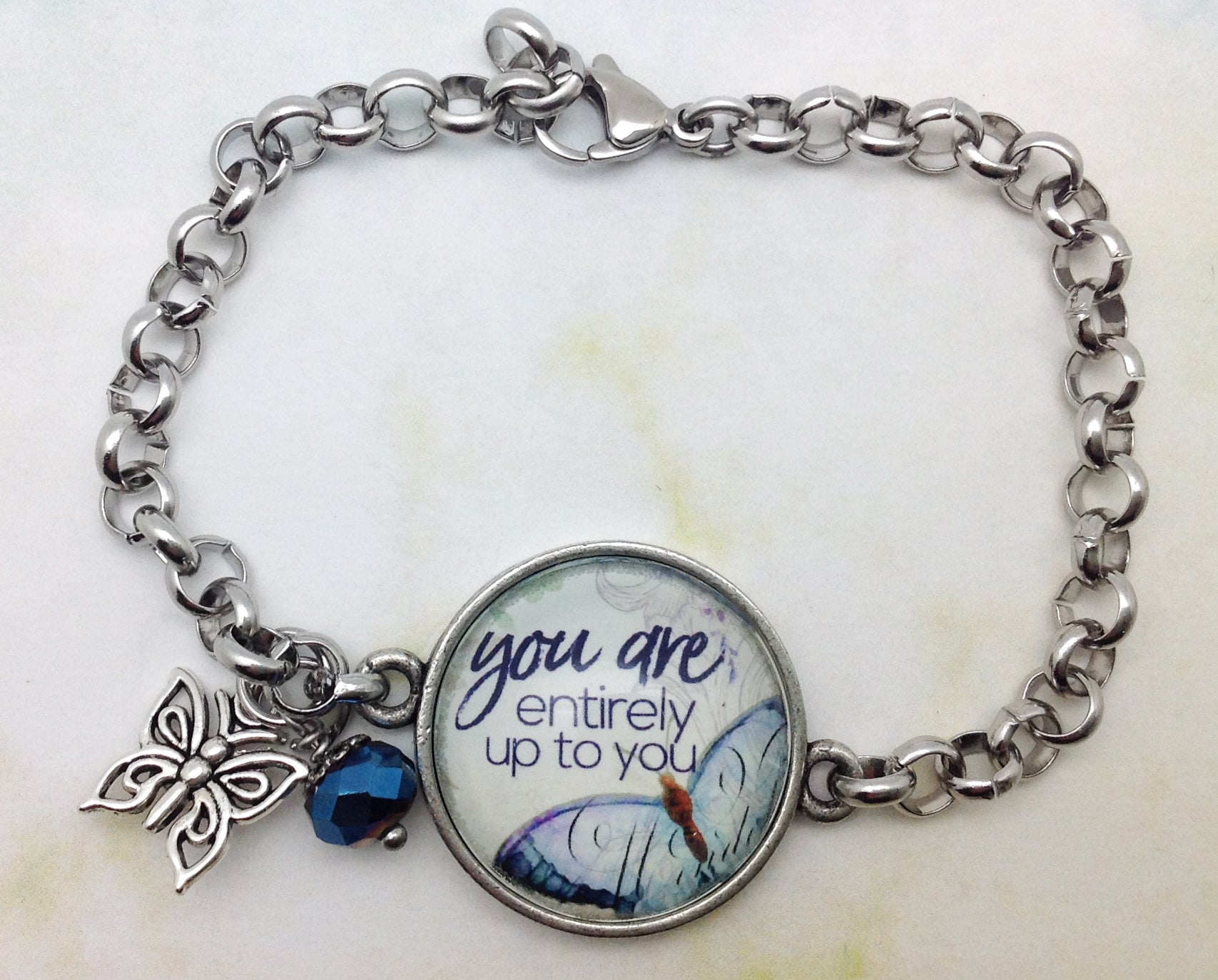 You Are Entirely Up To You Pewter Rolo Bracelet