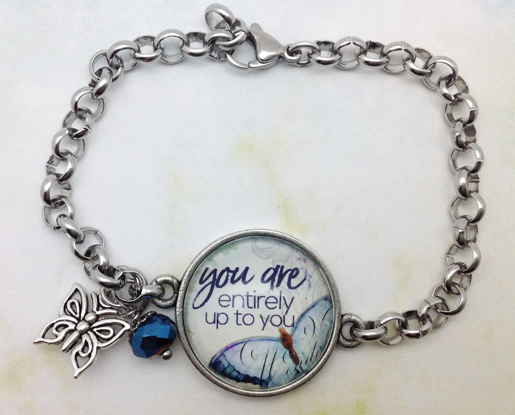 You Are Entirely Up To You Pewter Rolo Bracelet
