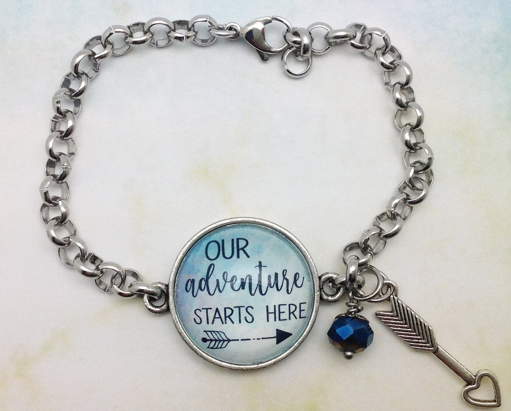 Our Adventure Starts Here Pewter Rolo Bracelet