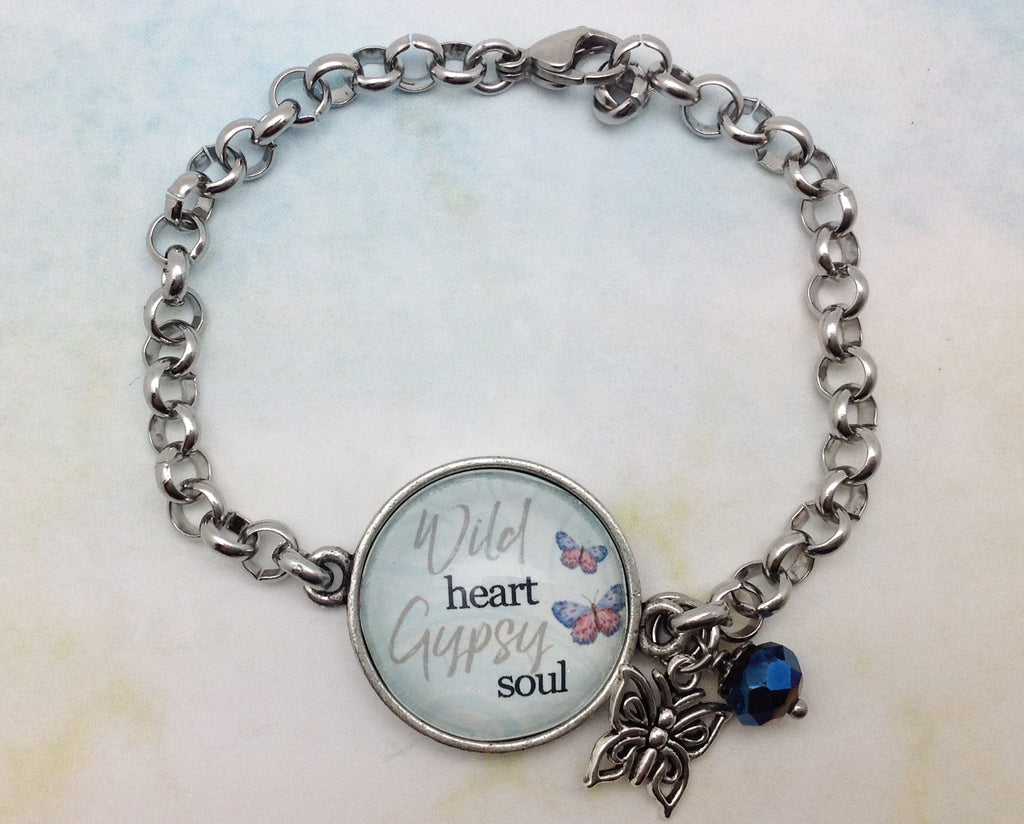 Wild Heart Gyspy Soul Pewter Rolo Bracelet