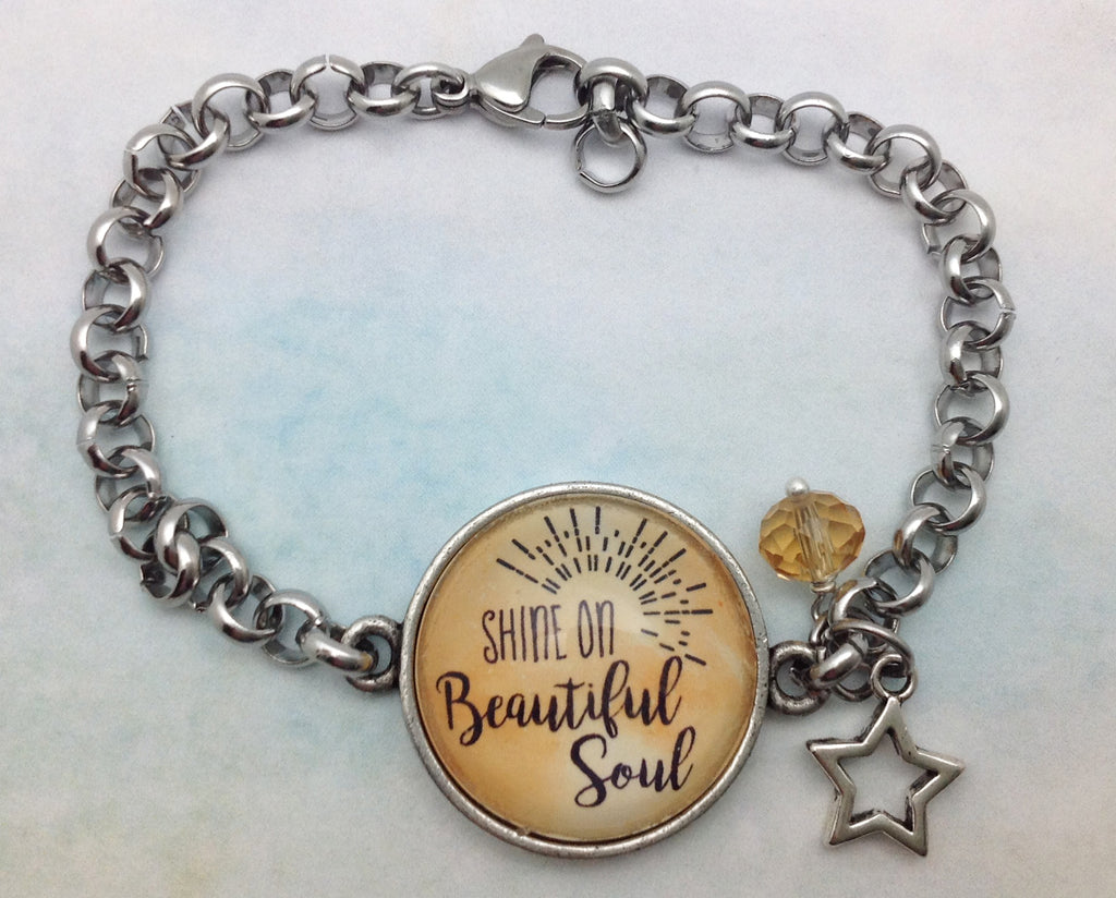 Shine On Beautiful Soul Pewter Rolo Bracelet