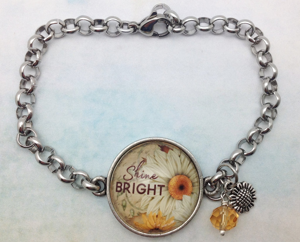 Shine Bright Pewter Rolo Bracelet