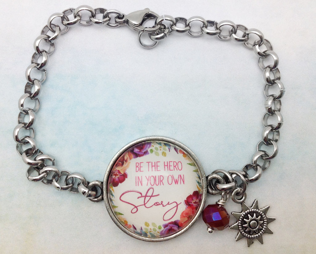 Be the Hero in Your Own Story Pewter Rolo Bracelet