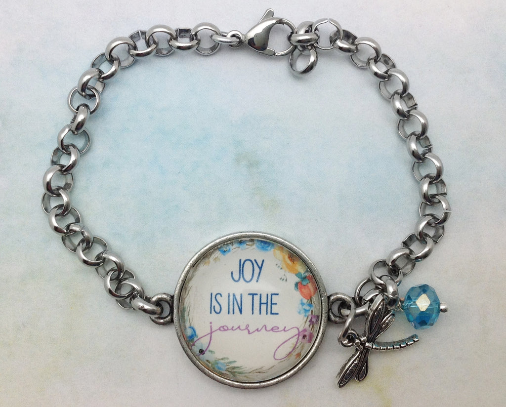 Joy is in the Journey Pewter Rolo Bracelet