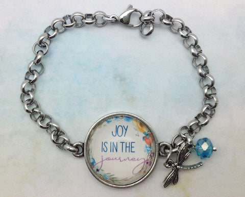 Joy is in the Journey Pewter Rolo Bracelet