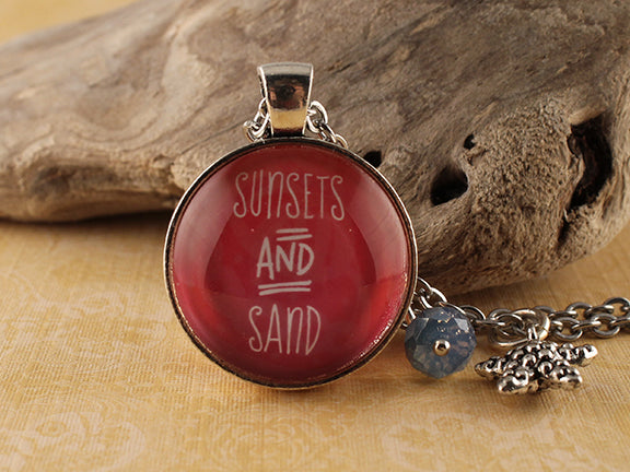 BEA01 - Sunsets and Sand Two Sided Necklace