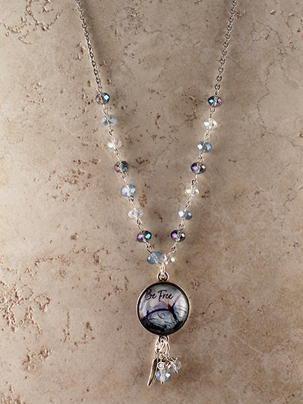 BEAD01- Be Free Butterfly Beaded Necklace