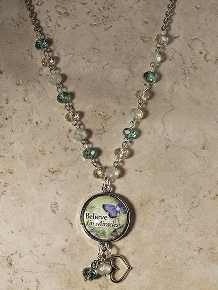 BEAD03- Believe in Miracles Beaded Necklace