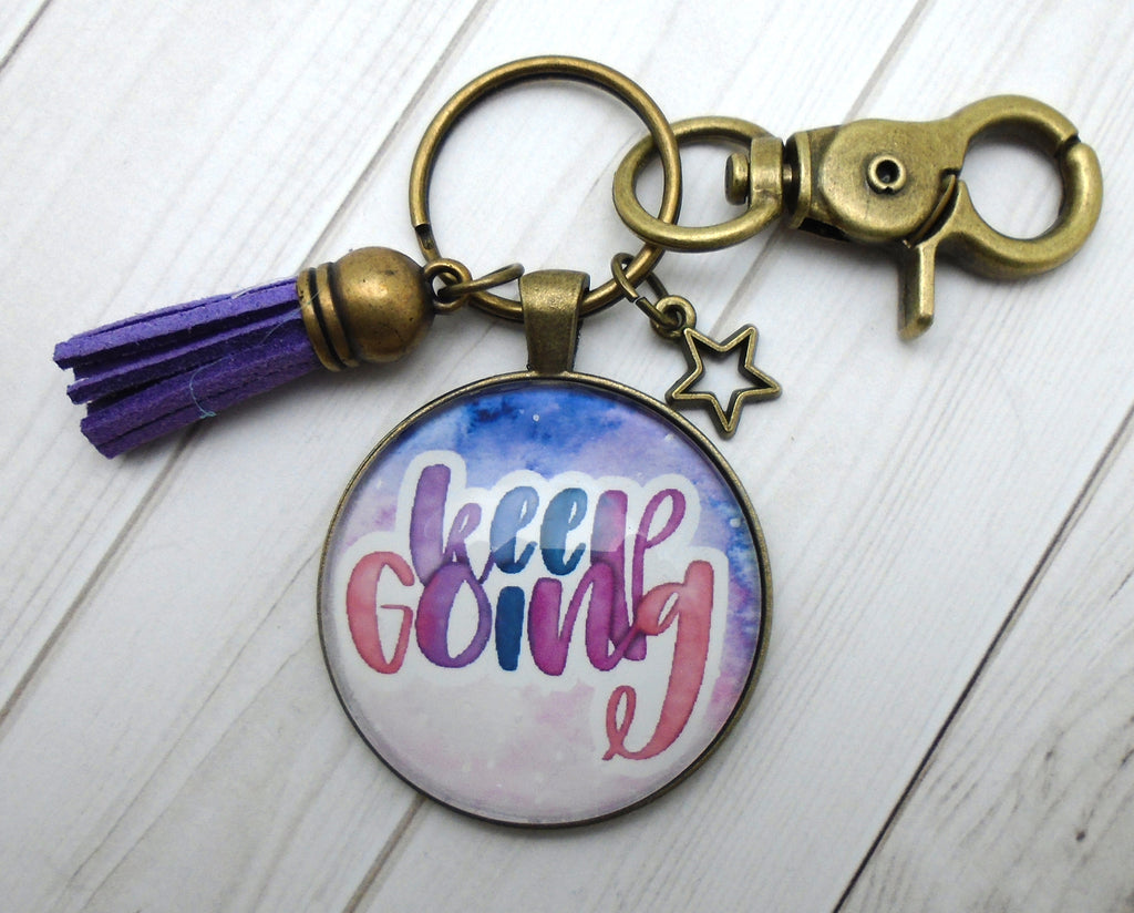 Keep Going Bronze Keychain