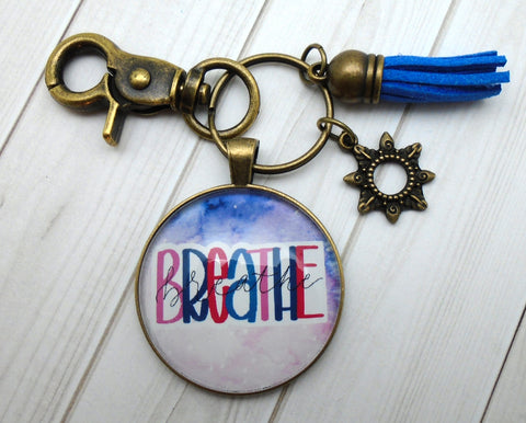 Breathe Bronze Keychain