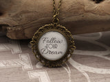 BUT01 - Follow Your Dream Vintage Two Sided Necklace
