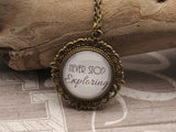 BUT02 - Never Stop Exploring Two Sided Vintage Necklace