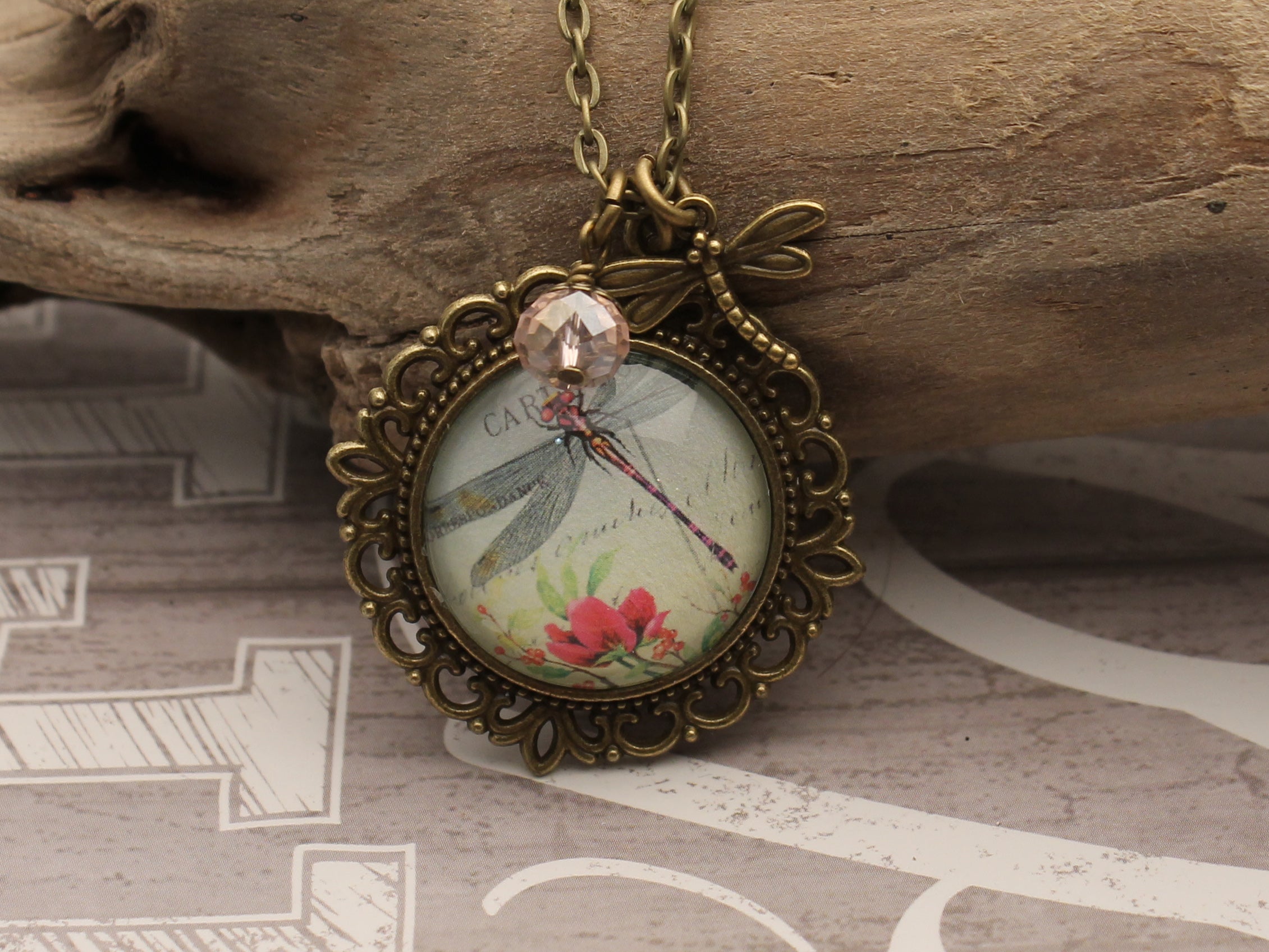 DRA01 - Let Your Heart Soar Two Sided Vintage Necklace