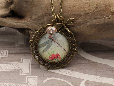 DRA01 - Let Your Heart Soar Two Sided Vintage Necklace
