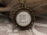 DRA03 - Don't Just Fly Soar! Two Sided Vintage Necklace