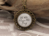 DRA04 - Live with Hope and Joy Two Sided Vintage Necklace