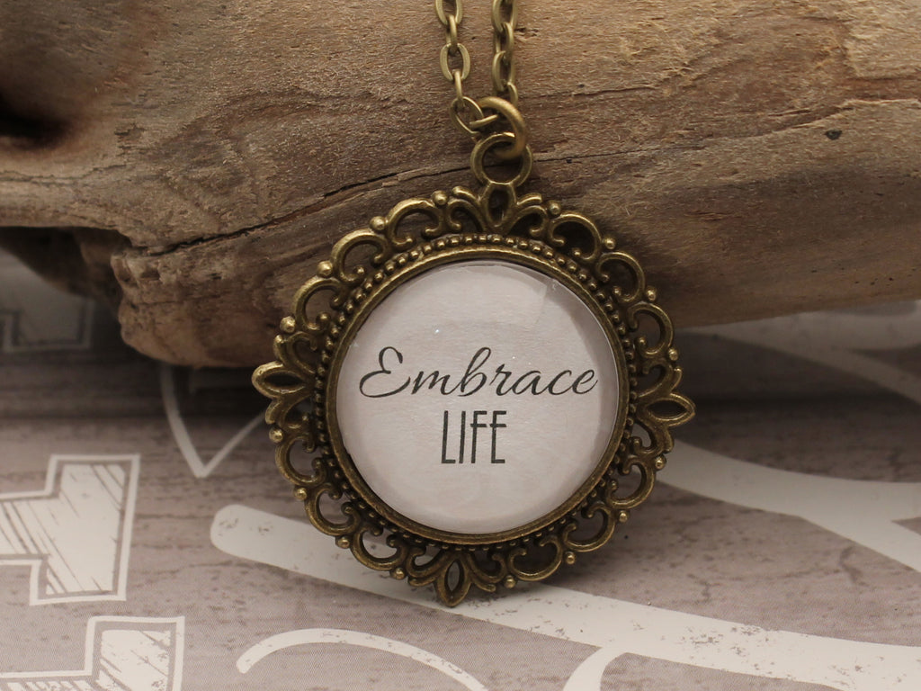 DRA06 - Embrace Life Two Sided Vintage Necklace