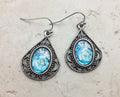 Pewter Blue Drop Earrings
