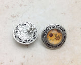 Pewter Sunflower Earrings