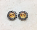 Pewter Sunflower Earrings