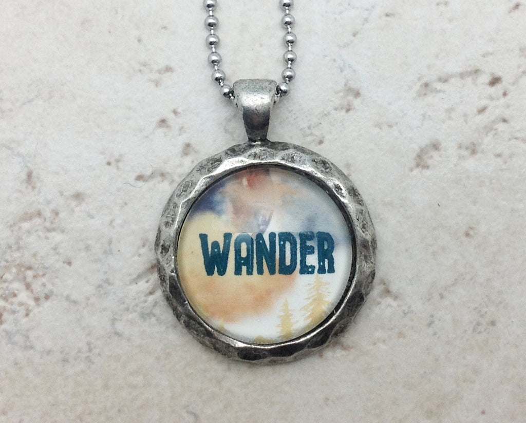 WANDER Hammered Edge Pewter Necklace