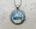BREATHE Hammered Edge Pewter Necklace