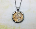 Shine On Beautiful Soul Hammered Edge Pewter Necklace