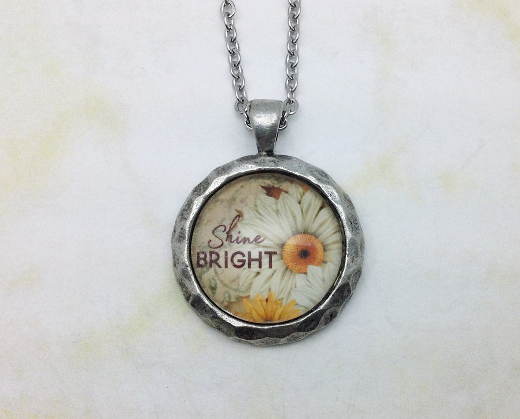Shine Bright Hammered Edge Pewter Necklace