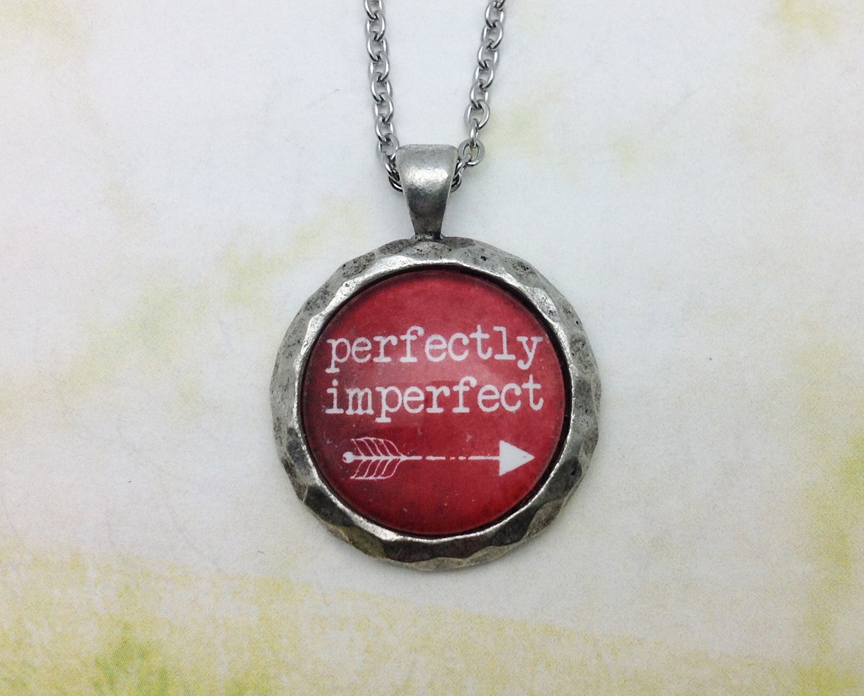 Perfectly Imperfect Hammered Edge Pewter Necklace