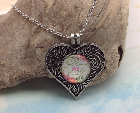 Follow Your Heart Pewter Necklace
