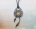 Yellow Mandala Pewter Necklace