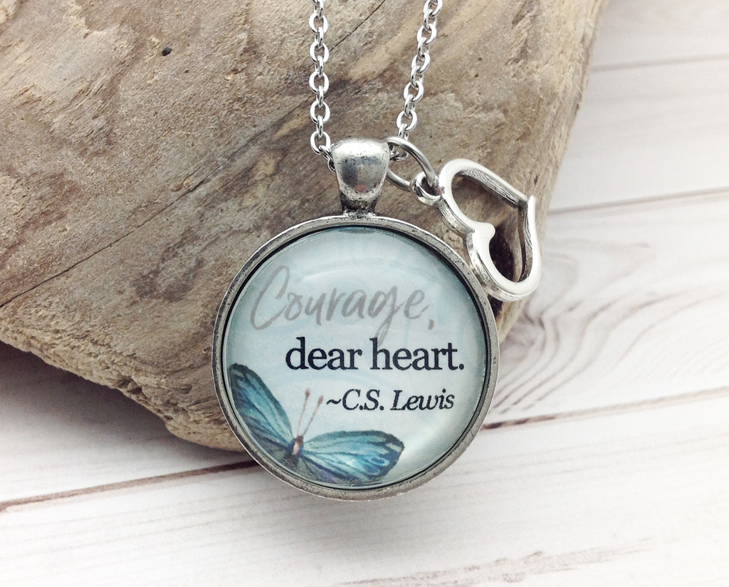 Courage, Dear Heart Pewter Necklace