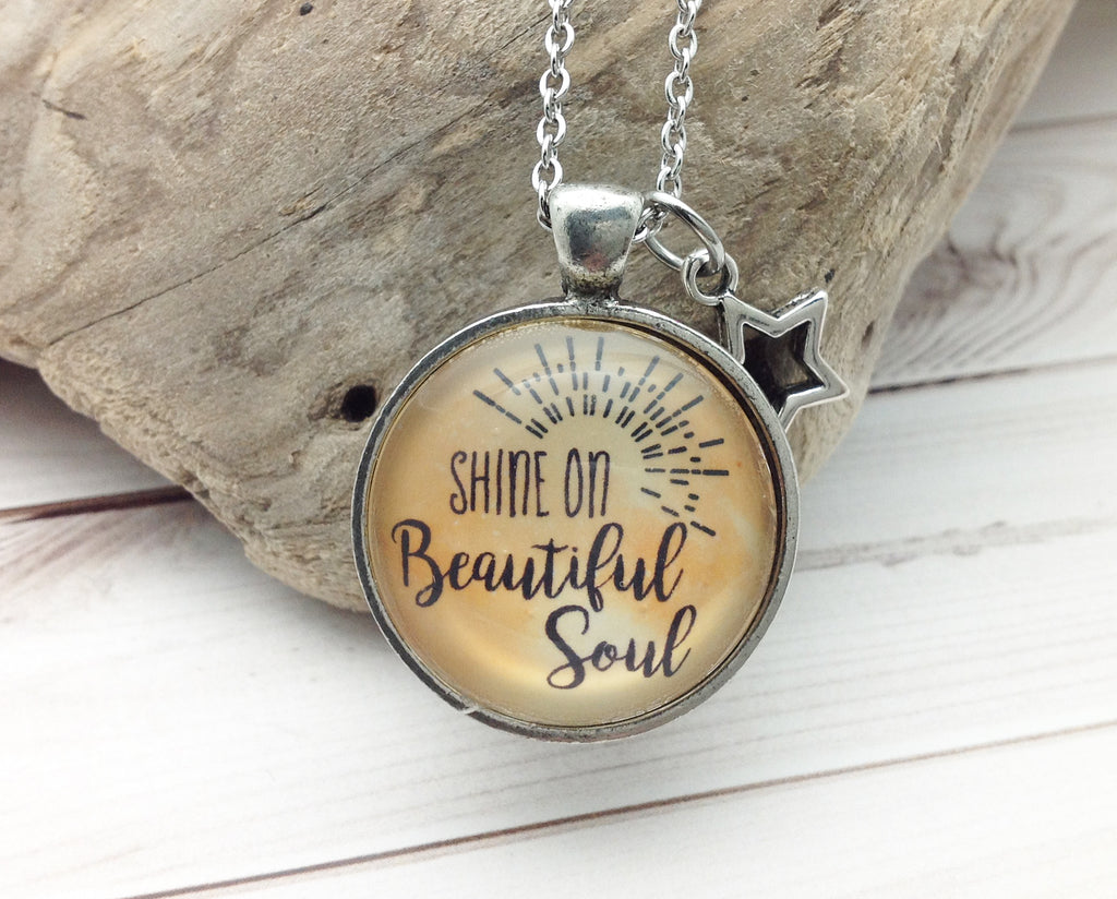 Shine on Beautiful Soul Pewter Necklace