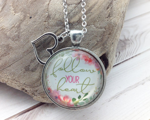 Follow Your Heart Pewter Necklace