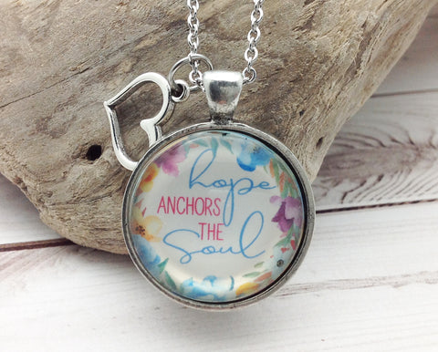 Hope Anchors the Soul Pewter Necklace