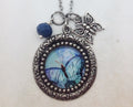 Purple Butterfly Vintage Pewter Necklace