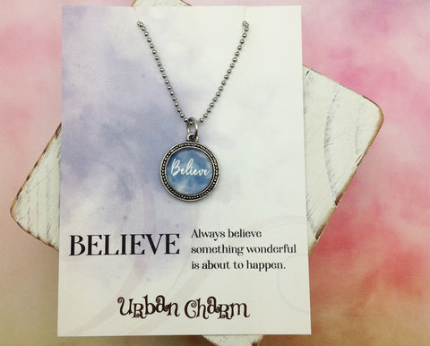 Believe Word Necklace
